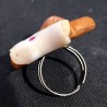 Anello "Star bisquit with croissant" in fimo/ToDo, regolabile, no nichel, fatto a mano