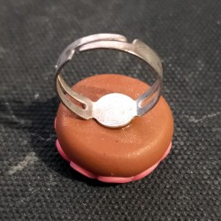 Anello "Pink donut" in fimo/ToDo, regolabile, no nichel, fatto a mano