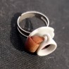 Anello "Coffee and croissant" in fimo/ToDo, regolabile, no nichel, fatto a mano