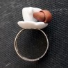 Anello "Coffee and croissant" in fimo/ToDo, regolabile, no nichel, fatto a mano