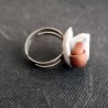 Anello "Coffee and croissant" in fimo/ToDo, regolabile, no nichel, fatto a mano