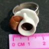 Anello "Coffee and croissant" in fimo/ToDo, regolabile, no nichel, fatto a mano